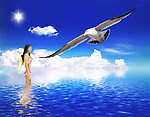 清凉海水泳装美女风景