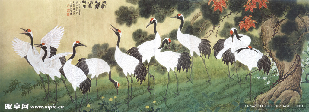 松鹤迎春图
