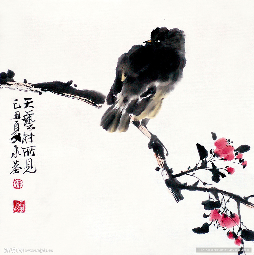 鸟栖枝头