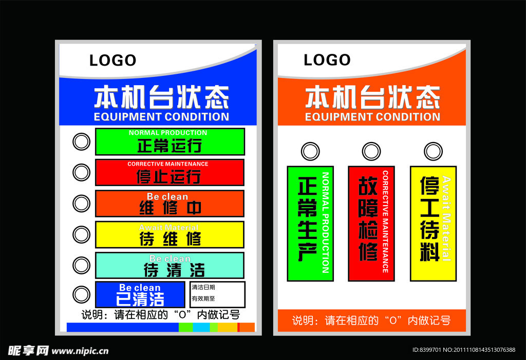 机器状态牌
