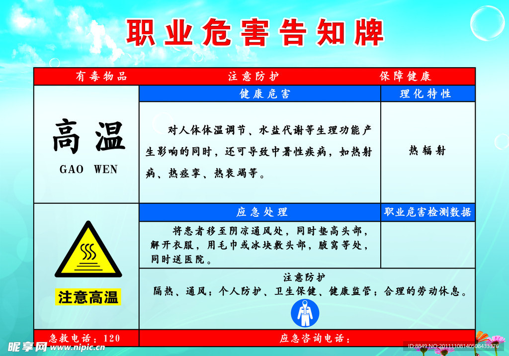 高温危害告知牌
