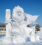 雪雕狮子