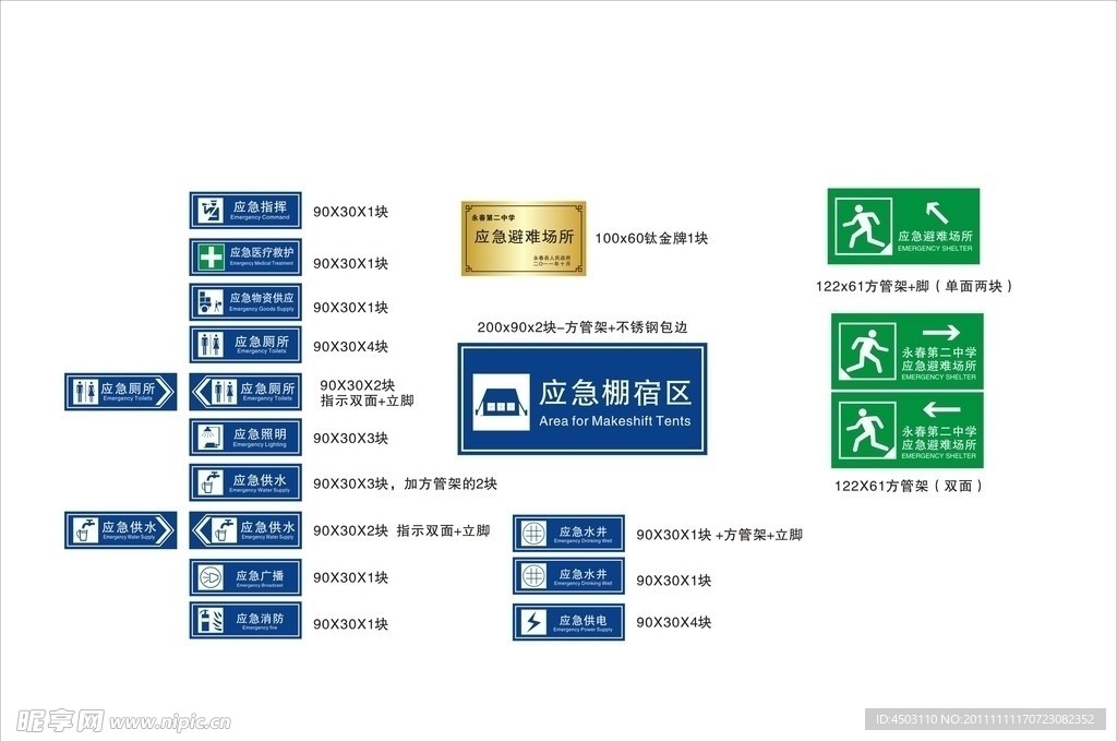 地震办应急避难场所指示牌