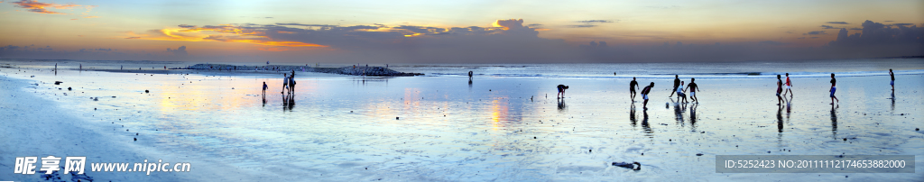 夕阳海岸全景