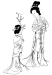 抚乐仕女图