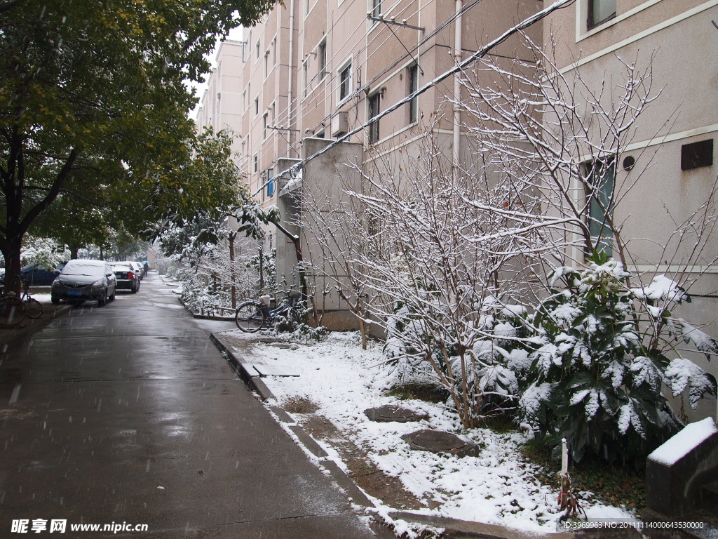 城市雪景