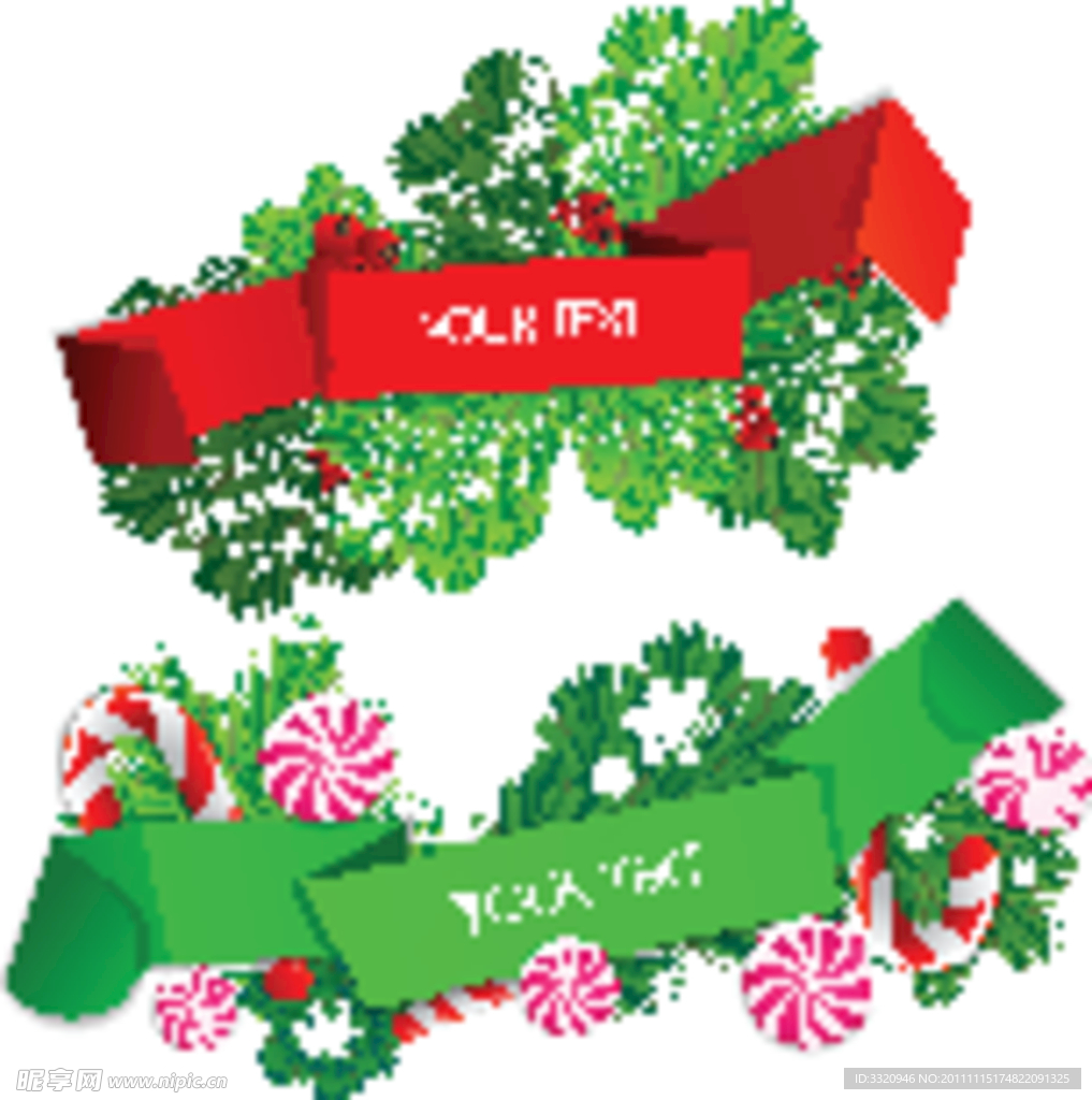 圣诞折纸横幅banner