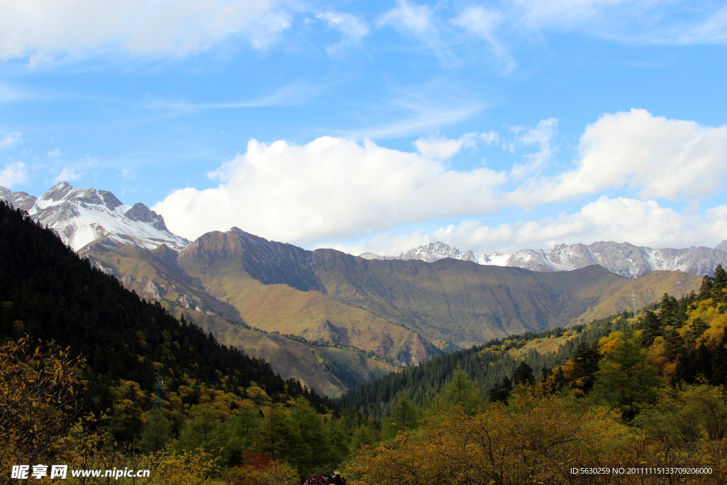 黄龙风景 雪山