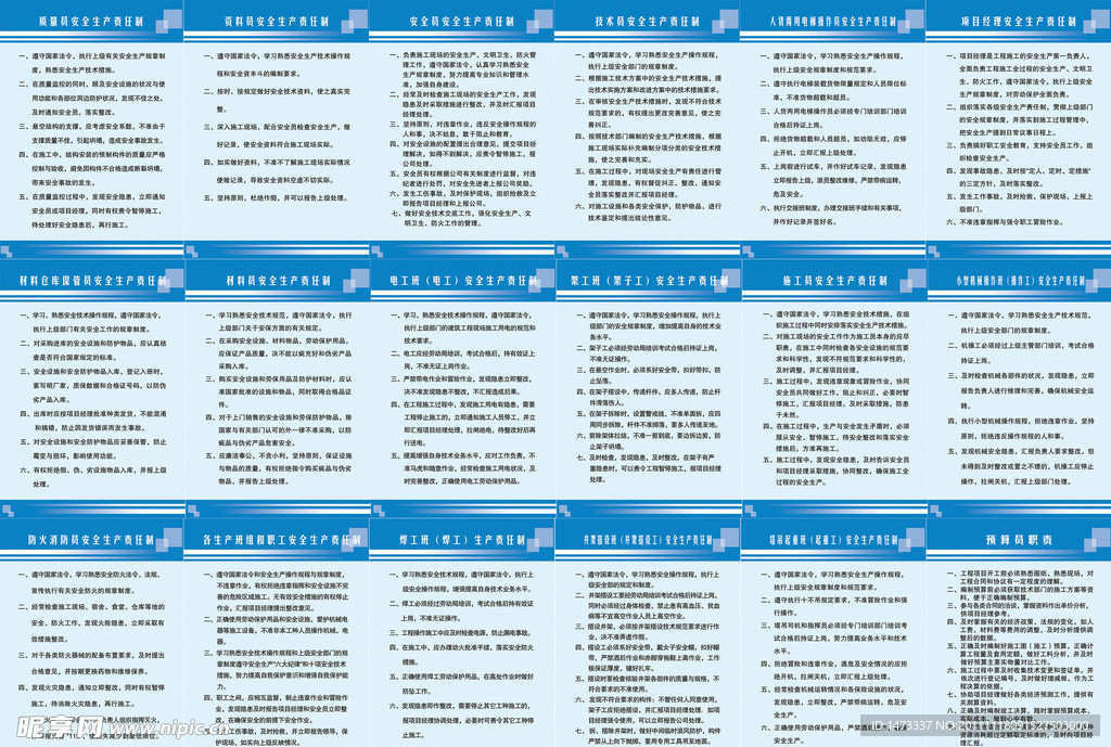 18块建筑工地施工制度牌