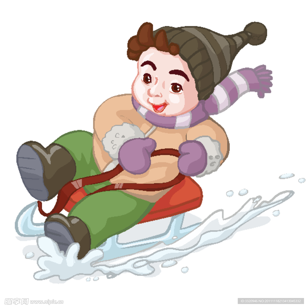 滑雪的孩子