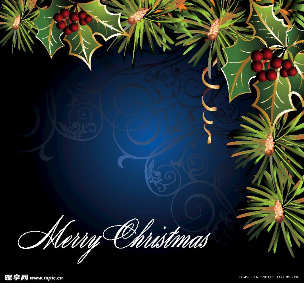 欧式花纹圣诞背景