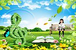 看书的小女孩