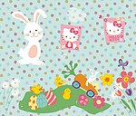 卡通Hello kitty 兔仔花朵