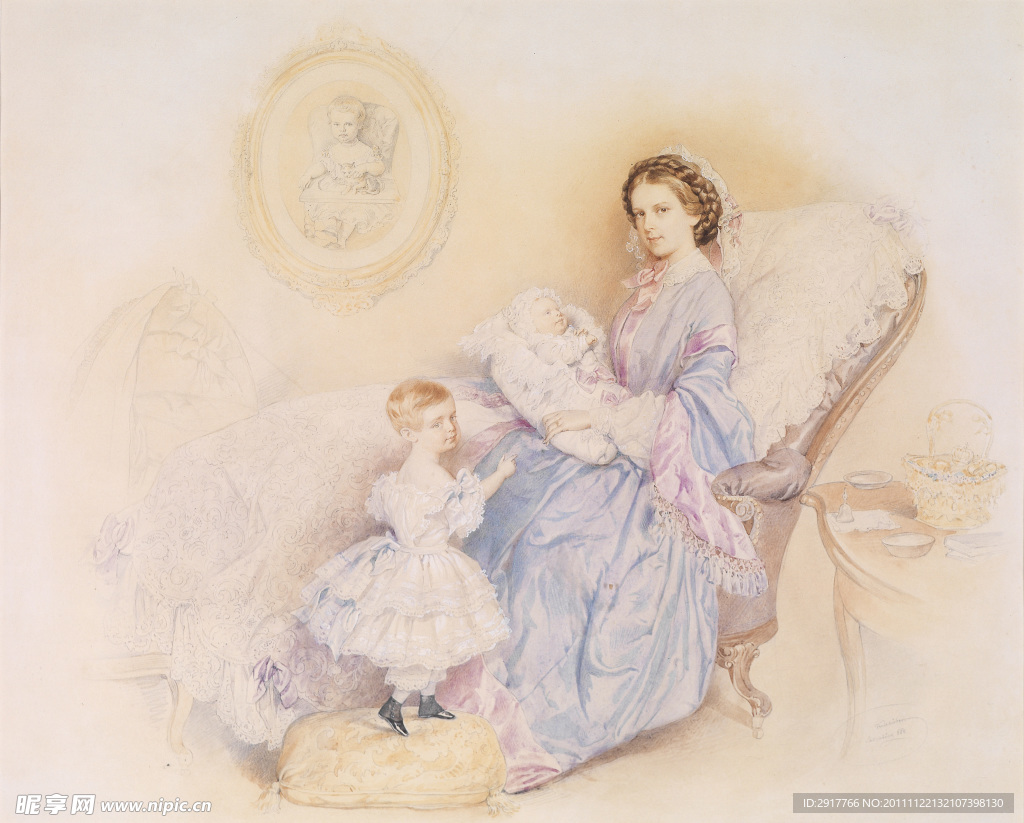伊莉莎白皇后与孩子在一起