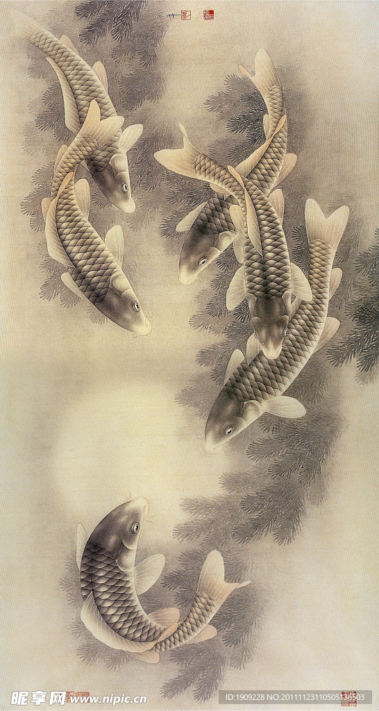 鱼 工笔画