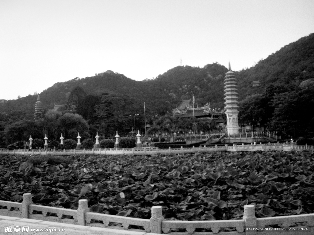 福建旅游黑白图片