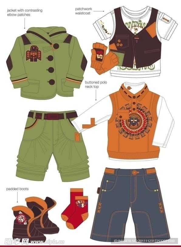 服装卡通手稿图案