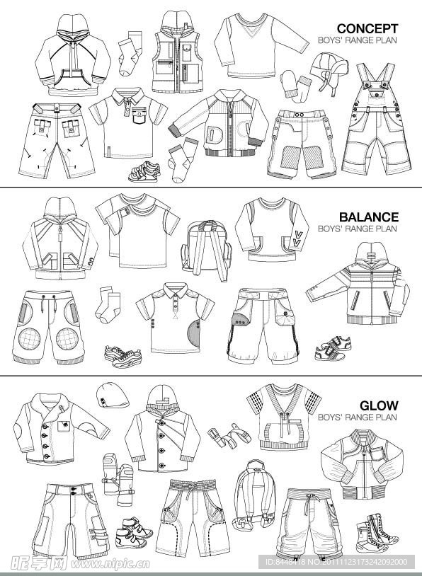 服装卡通手稿图案