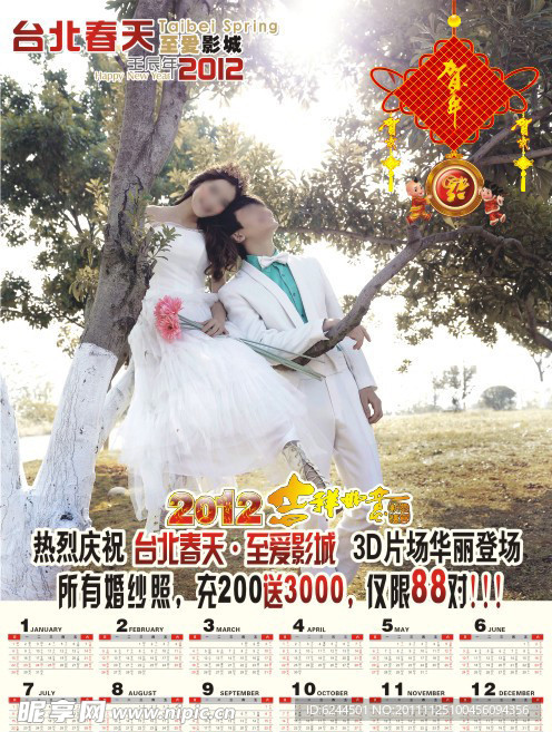 2012年婚纱摄影年历