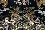 传统刺绣波浪布纹背景