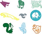 logo矢量抽象卡通动物小图标