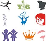 logo矢量抽象卡通人物小图标