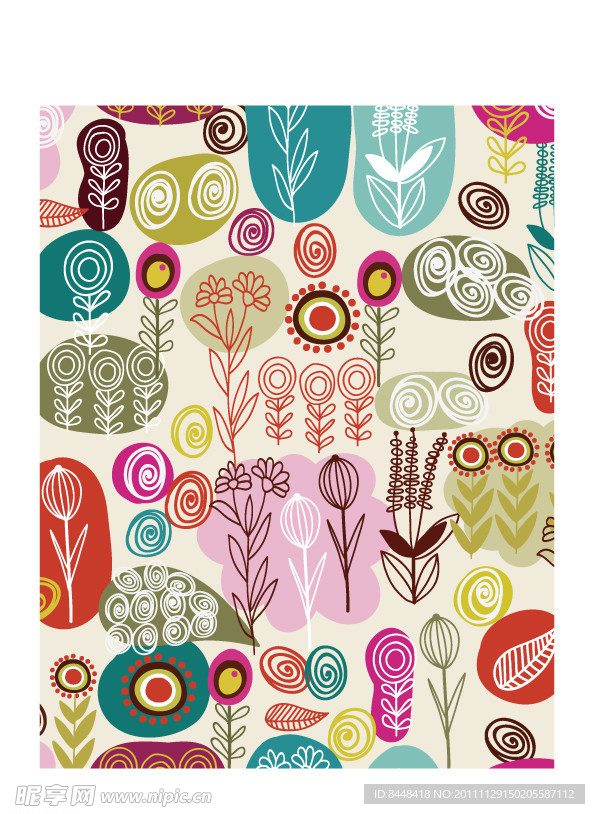 无缝花纹时尚底纹背景