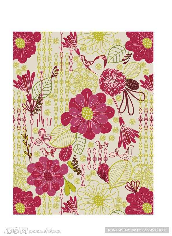 无缝花纹时尚底纹背景