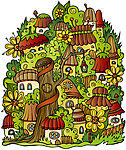卡通童话小屋矢量