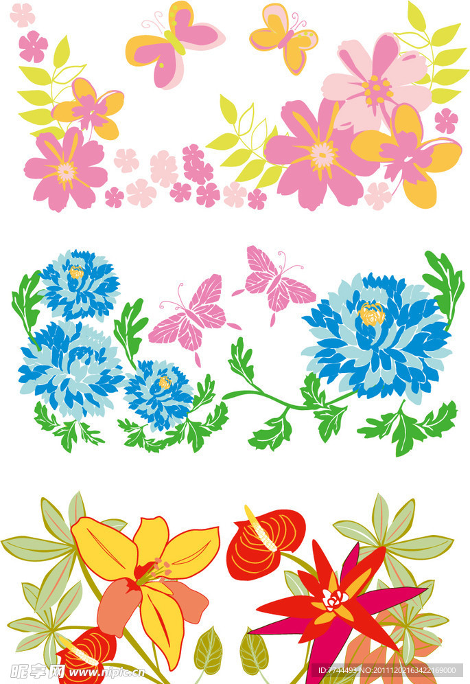蝴蝶 花朵