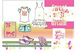女童服装款式设计手稿