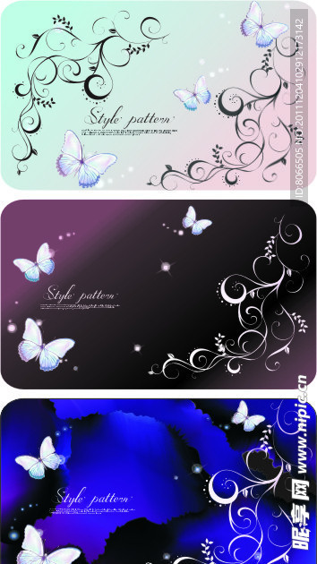 蝴蝶花纹卡片