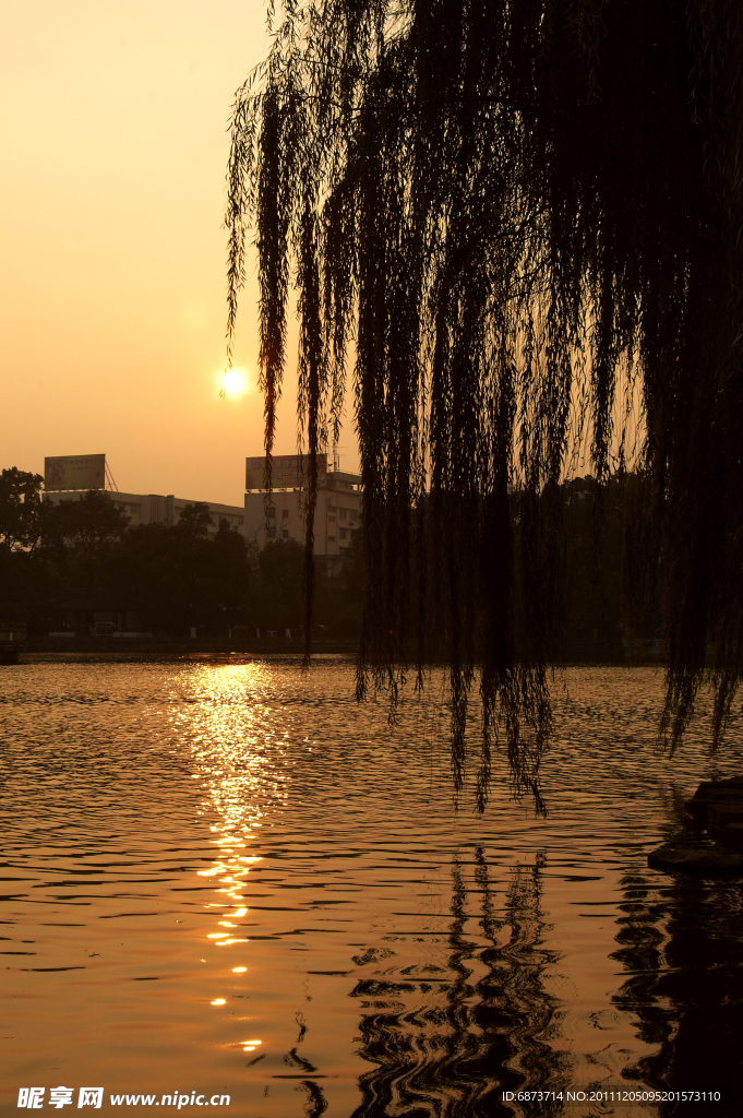 宁波月湖夕阳
