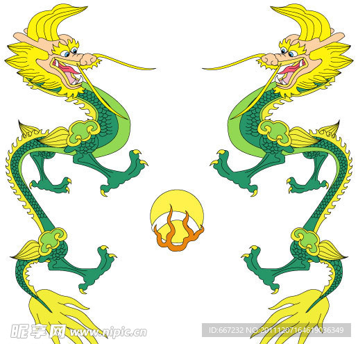 绿色双龙