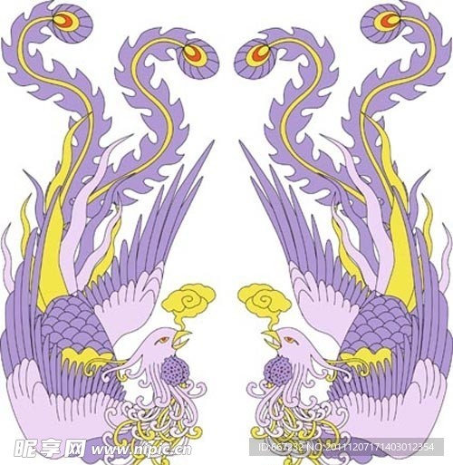 紫色双凤