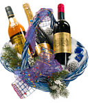 圣诞花篮香槟美酒