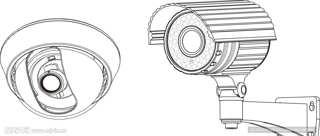 摄像头监控头矢量图