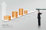 商务精英和饼状对比图