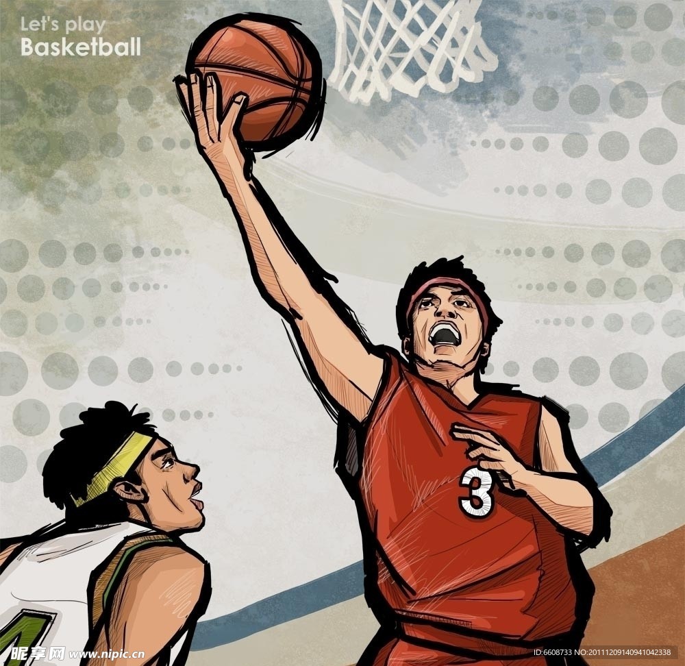 漫画篮球体育比赛