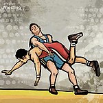 漫画摔跤柔道比赛