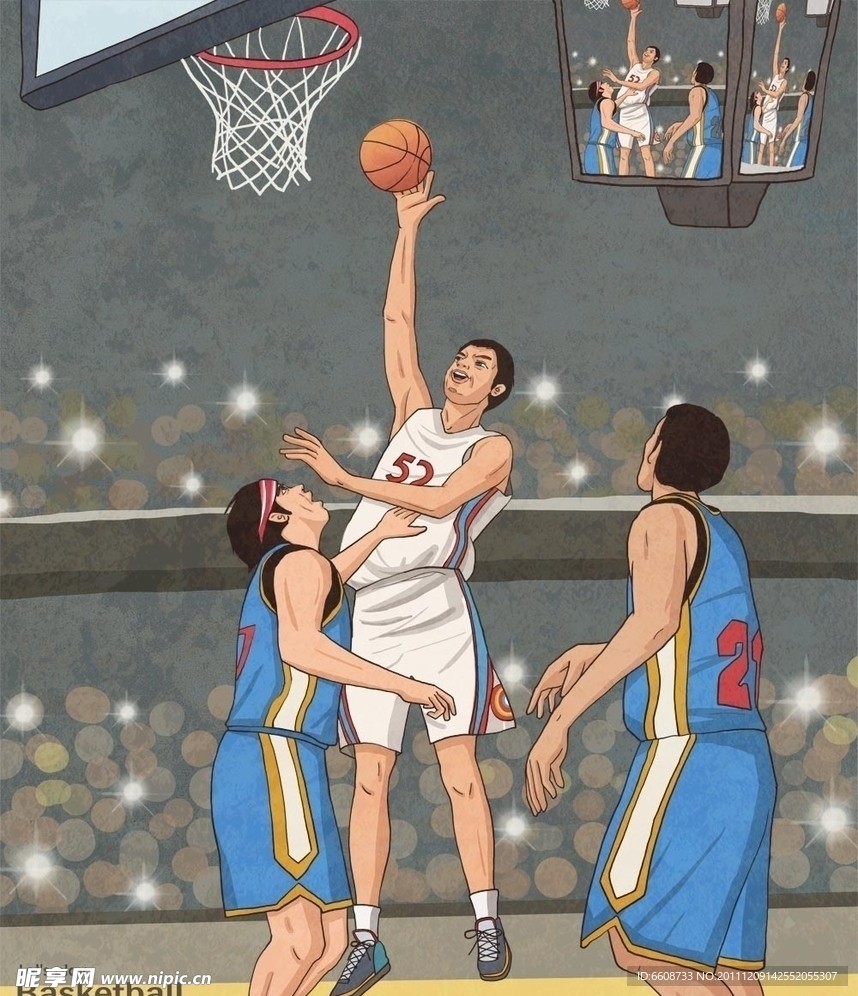 漫画篮球体育比赛