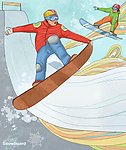 漫画滑雪运动