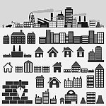 城市建筑剪影 工厂剪影