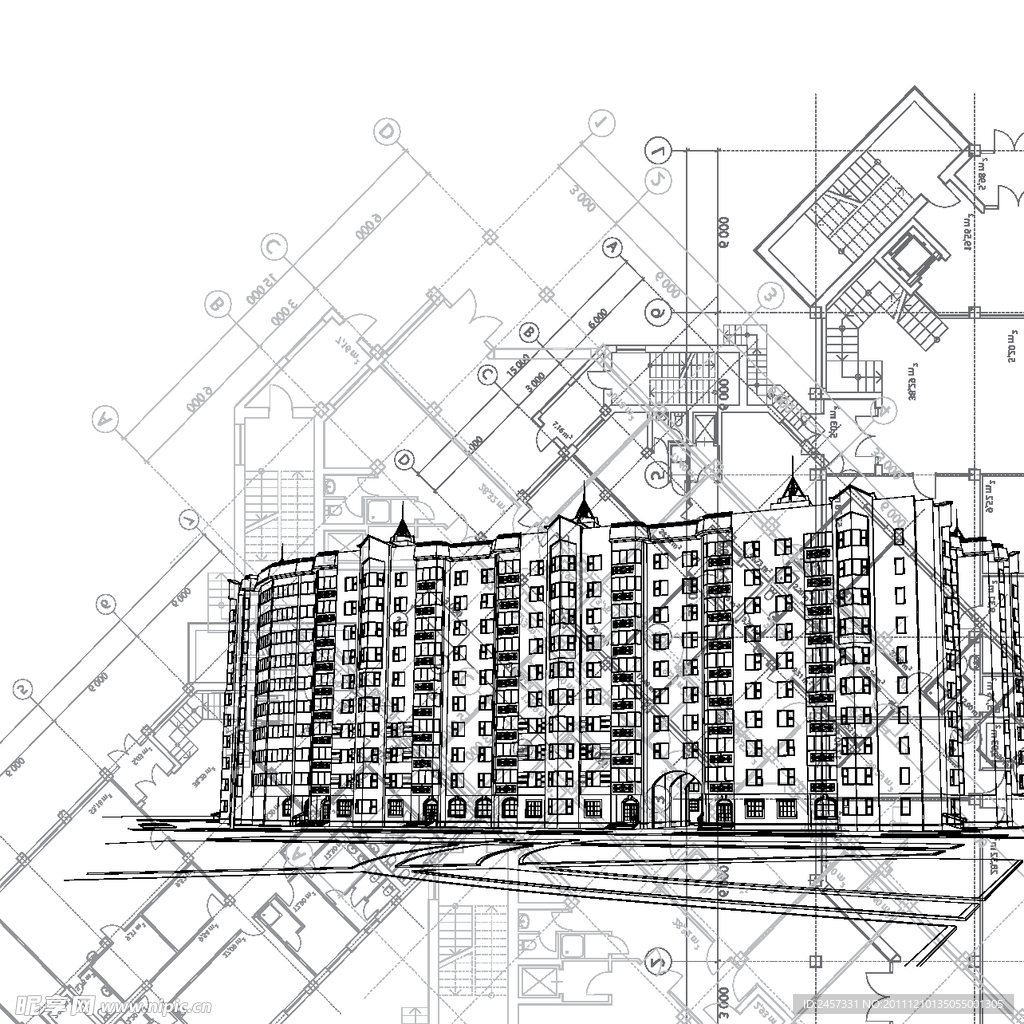 城市建筑高楼设计图矢量