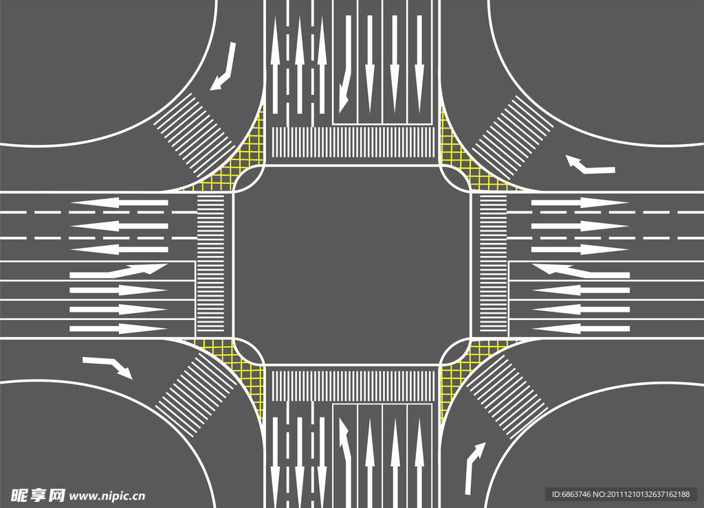 红绿灯路口平面图