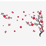 红梅怒放水墨墙贴