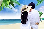 海边情侣素材