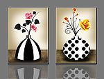 抽象花瓶无框画