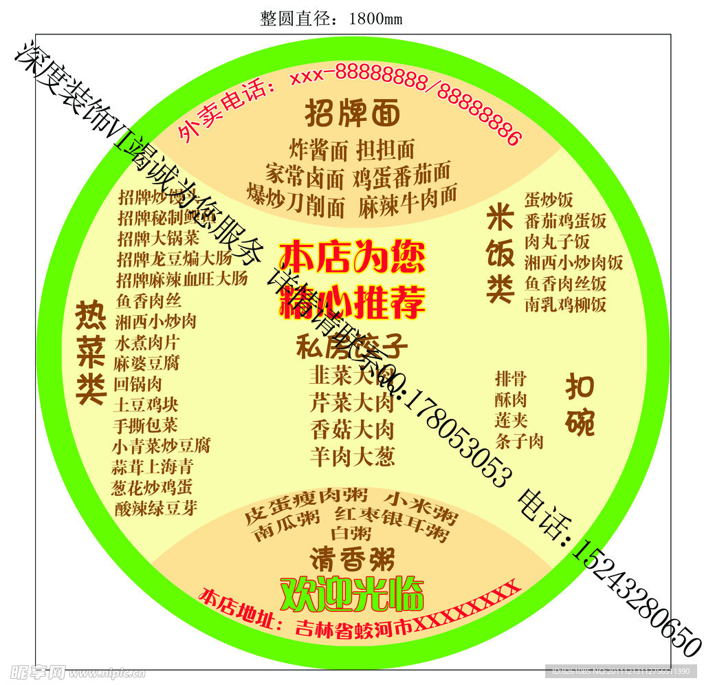 圆形灯箱菜