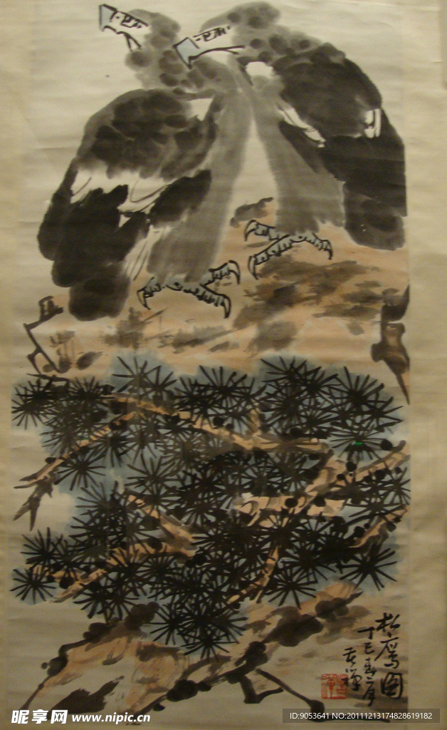 国画松鹰图